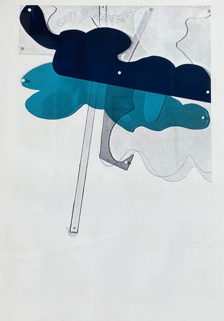 Mario Schifano - Cielo anemico -litografia 1970