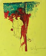 Serigrafia su acetato- Schifano 1971-Compagni