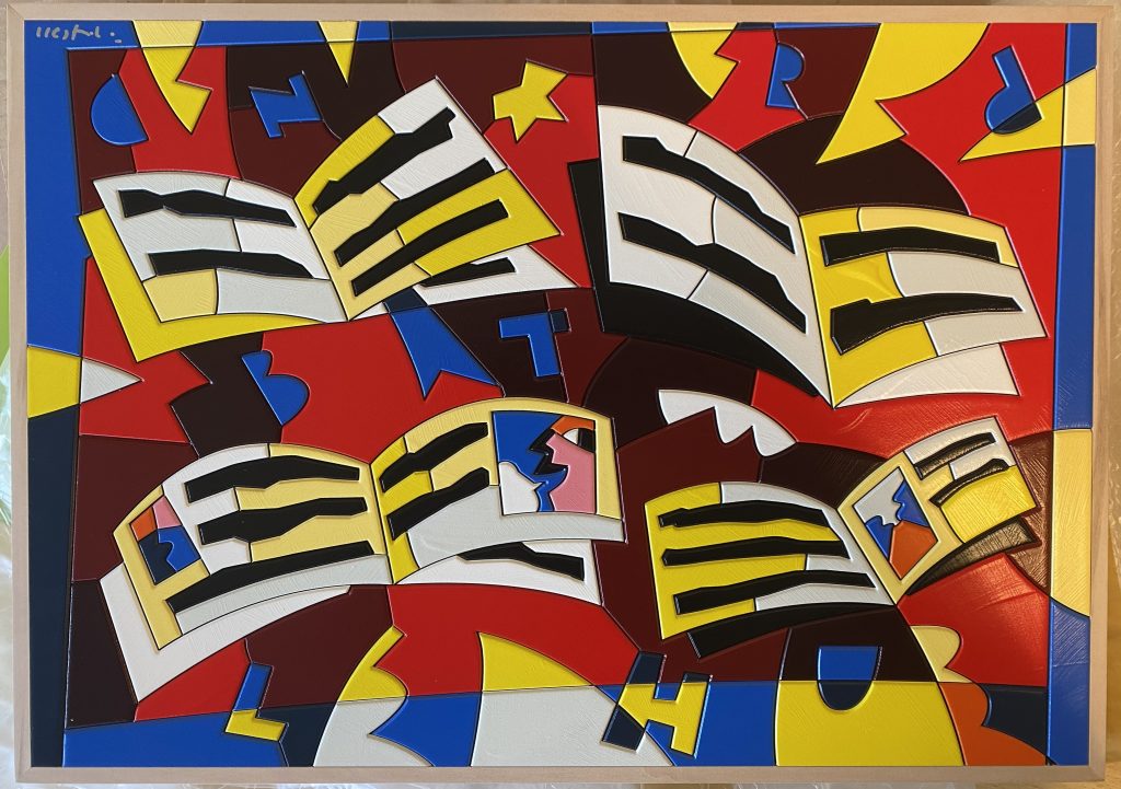 NESPOLO - LIBRI- INTELLETTUALE -35X50