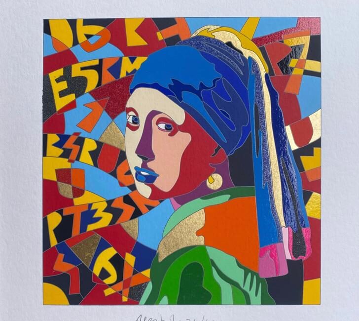 Vermer - la ragazza con l'orecchino di perla - Ugo Nespolo