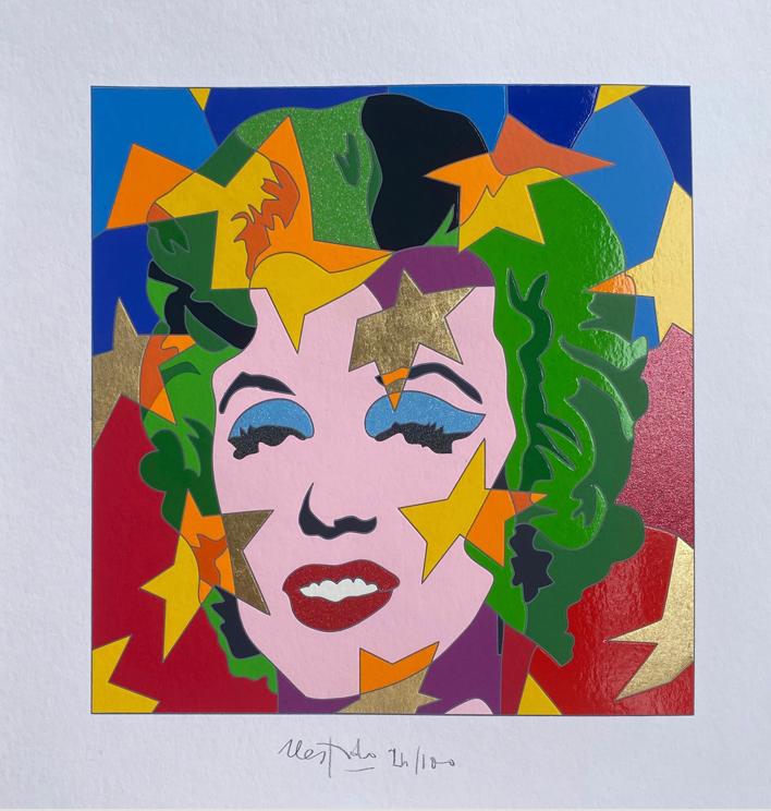 Ugo Nespolo - Marylin | Serigrafia | The woman face