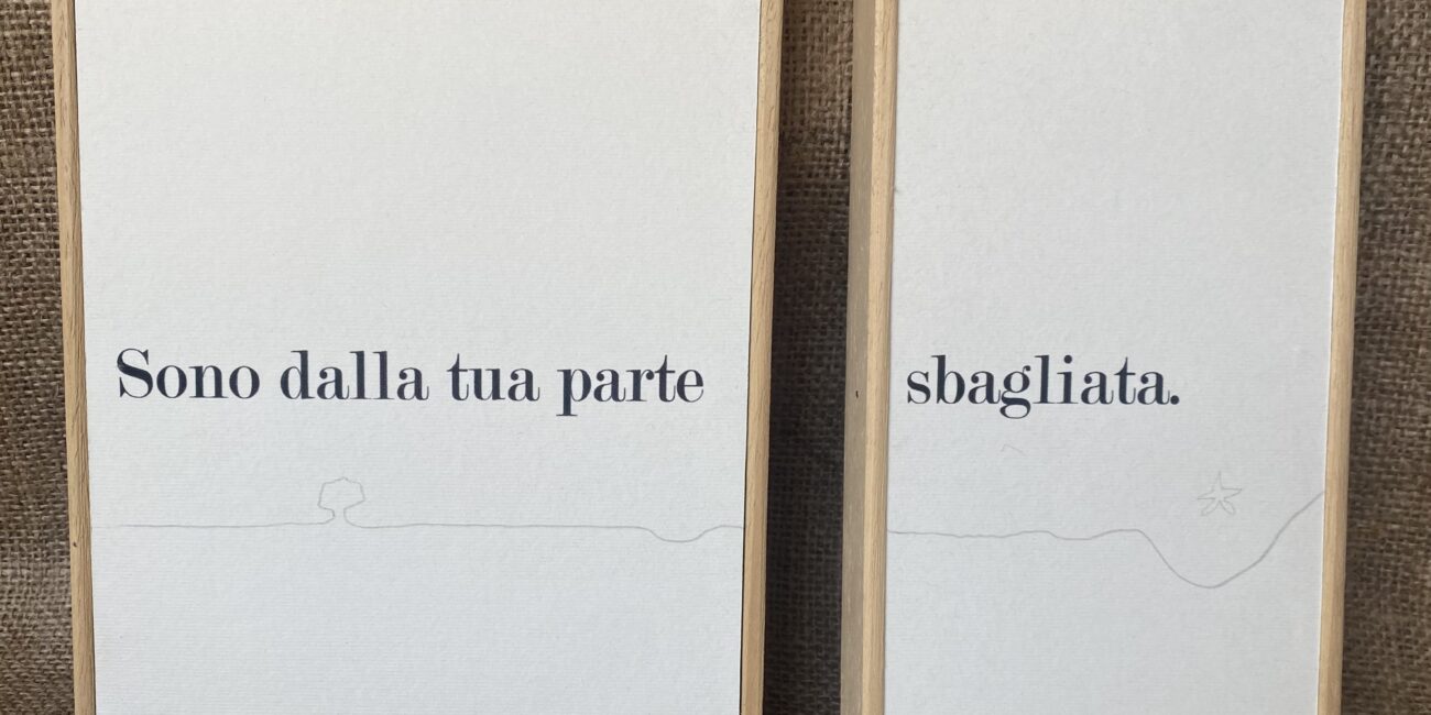 Riccardo Bonfadini - amore - poesia visiva su carta intelata