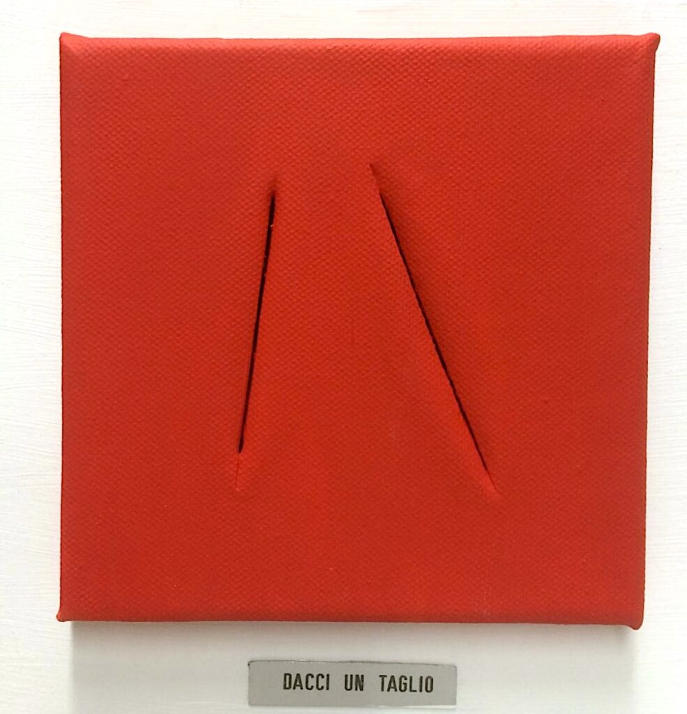 lucio fontana - tagli - sergio vanni - ironia