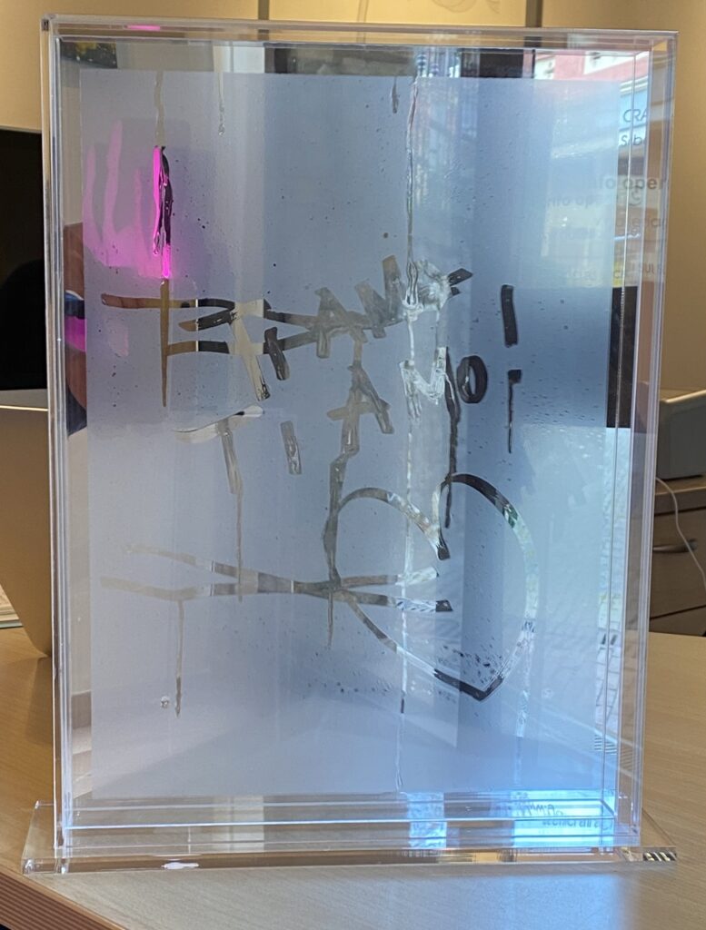 Stefano Ronci | Condense - serigrafia su plexiglass specchiato - cm 40x30x9